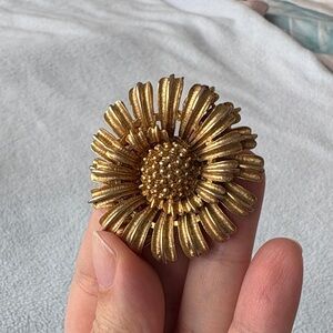 Vintage Coro Gold Floral Brooch